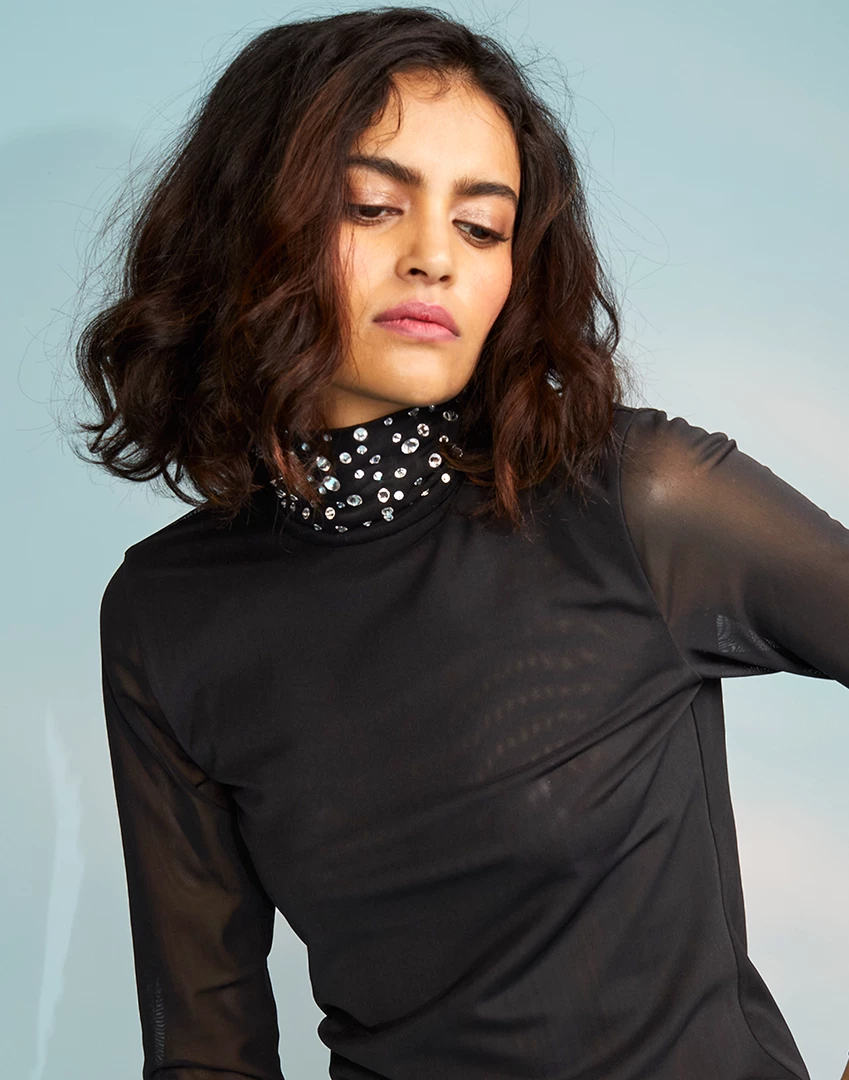 Cynthia Rowley Tops Crystal Embellished Turtleneck 1 Cynthia Rowley Tops Crystal Embellished Turtleneck