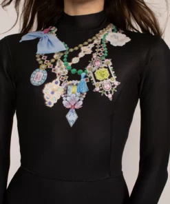 Cynthia Rowley Surf & Swim Jewel Necklace Wetsuit