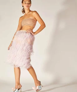 Cynthia Rowley Midi Feather Skirt