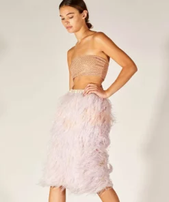 Cynthia Rowley Midi Feather Skirt