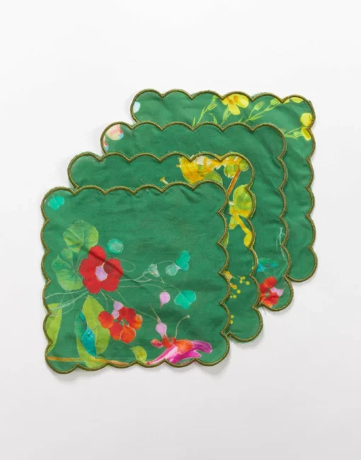 Cynthia Rowley Scallop Embroidered Edge Cocktail Napkin Home