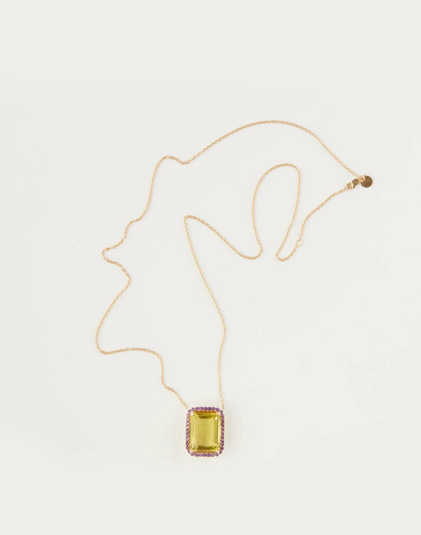 Cynthia Rowley Lemon Quartz With Amethyst Pendant Accessories & Gifts 1 Cynthia Rowley Lemon Quartz With Amethyst Pendant Accessories & Gifts