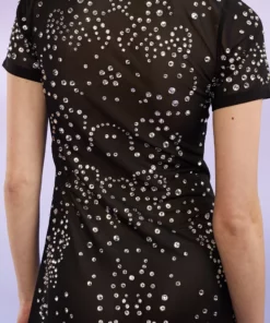 Cynthia Rowley Dresses Crystal Embellished Mesh Dress