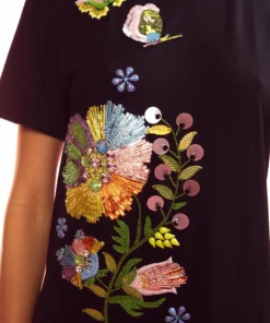 Cynthia Rowley Embroidered Tee Dress