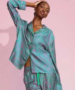 Cynthia Rowley Silk Pajama Shirt Tops