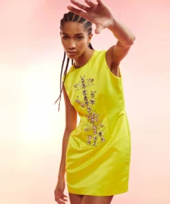 Cynthia Rowley Crystal Fitted Shift Dress Dresses