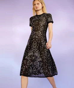Cynthia Rowley Dresses Crystal Embellished Mesh Dress