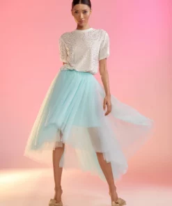Cynthia Rowley Bottoms High Low Tulle Skirt