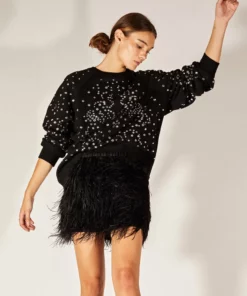 Cynthia Rowley Mini Feather Skirt Bottoms