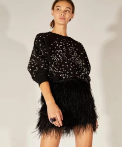 Cynthia Rowley Mini Feather Skirt Bottoms