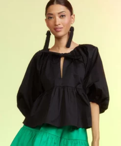 Cynthia Rowley Nomad Polished Cotton Top Tops