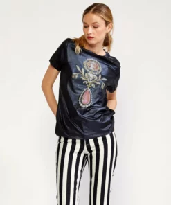 Cynthia Rowley Tops Jewel Metallic Tee