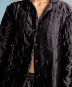 Cynthia Rowley Quilted Silk Pajama Top