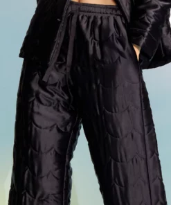 Cynthia Rowley Quilted Silk Pajama Pant Bottoms
