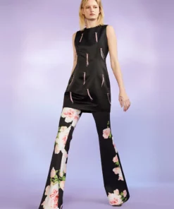 Cynthia Rowley Bonded Fit And Flare Pant Bottoms