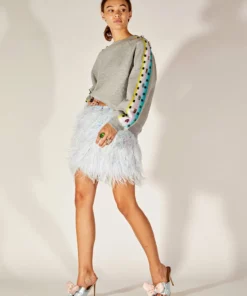 Cynthia Rowley Mini Feather Skirt