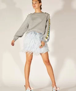 Cynthia Rowley Mini Feather Skirt