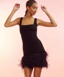 Cynthia Rowley Bonded Feather Dress Dresses