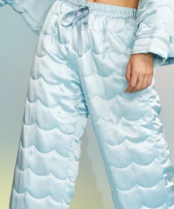 Cynthia Rowley Quilted Silk Pajama Pant Bottoms