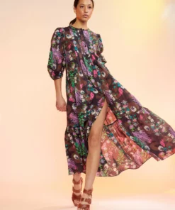 Cynthia Rowley Dresses Coral Print Voile Dress