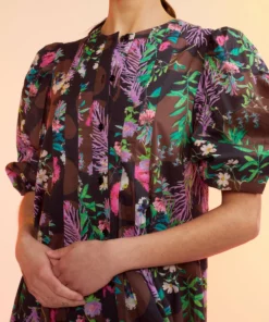 Cynthia Rowley Dresses Coral Print Voile Dress