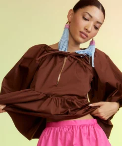 Cynthia Rowley Nomad Polished Cotton Top Tops