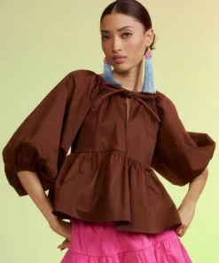 Cynthia Rowley Nomad Polished Cotton Top Tops