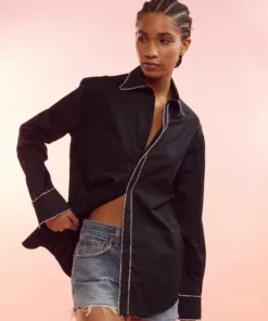 Cynthia Rowley Crystal Button Down Shirt