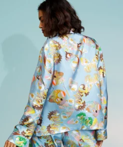 Cynthia Rowley Silk Pajama Shirt Tops