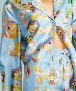 Cynthia Rowley Silk Pajama Shirt Tops
