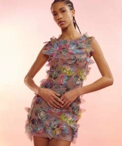 Cynthia Rowley Butterfly Applique Dress