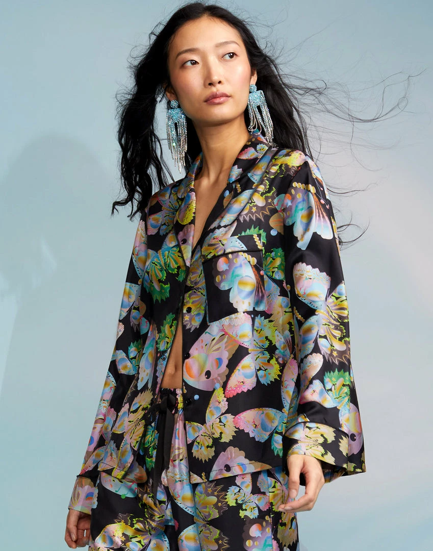 Cynthia Rowley Tops Silk Pajama Shirt 1 Cynthia Rowley Tops Silk Pajama Shirt