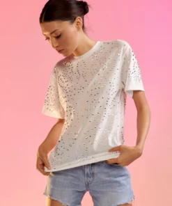 Cynthia Rowley Crystal Embellished Mesh Tee 9 Cynthia Rowley Crystal Embellished Mesh Tee