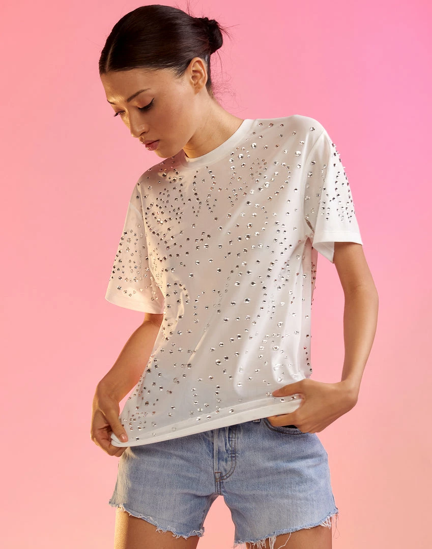 Cynthia Rowley Crystal Embellished Mesh Tee 3 Cynthia Rowley Crystal Embellished Mesh Tee