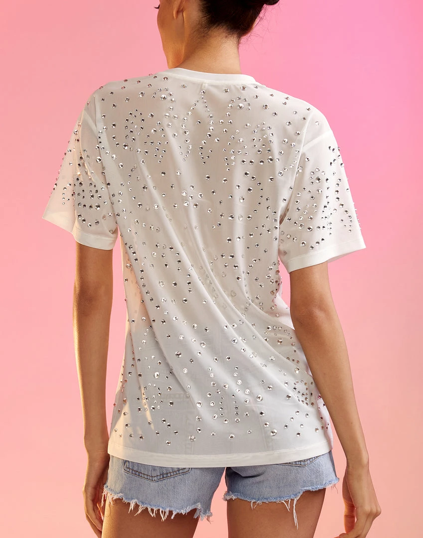 Cynthia Rowley Crystal Embellished Mesh Tee 5 Cynthia Rowley Crystal Embellished Mesh Tee
