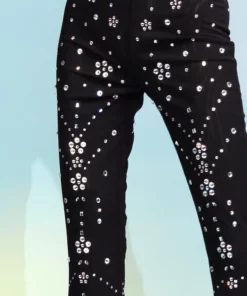 Cynthia Rowley Crystal Embellished Mesh Trousers 9 Cynthia Rowley Crystal Embellished Mesh Trousers