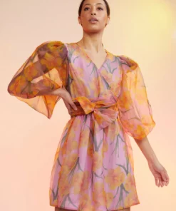 Cynthia Rowley Dresses Daffodil Organza Wrap Dress
