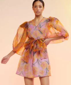 Cynthia Rowley Dresses Daffodil Organza Wrap Dress