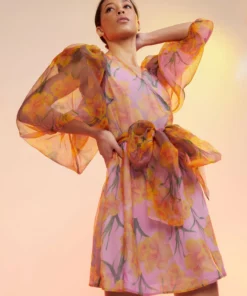 Cynthia Rowley Dresses Daffodil Organza Wrap Dress