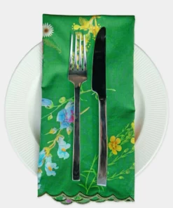 Cynthia Rowley Scallop Embroidered Edge Dinner Napkin Home