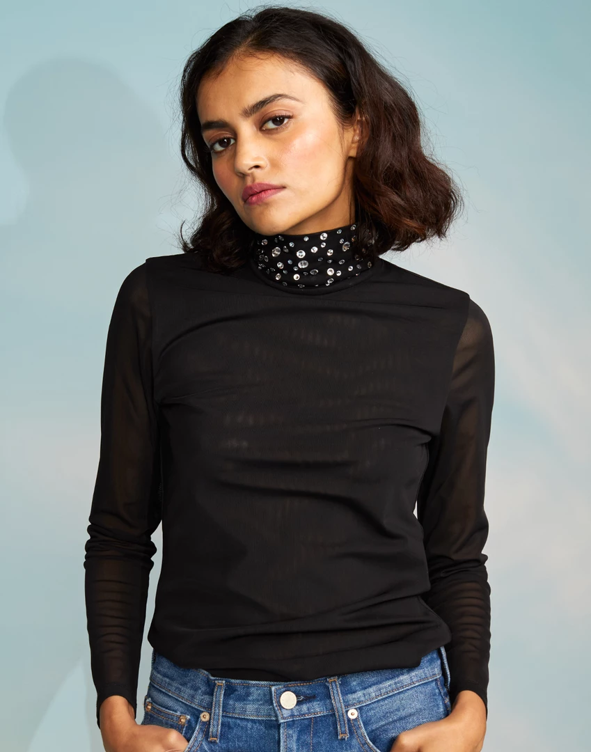 Cynthia Rowley Tops Crystal Embellished Turtleneck 3 Cynthia Rowley Tops Crystal Embellished Turtleneck