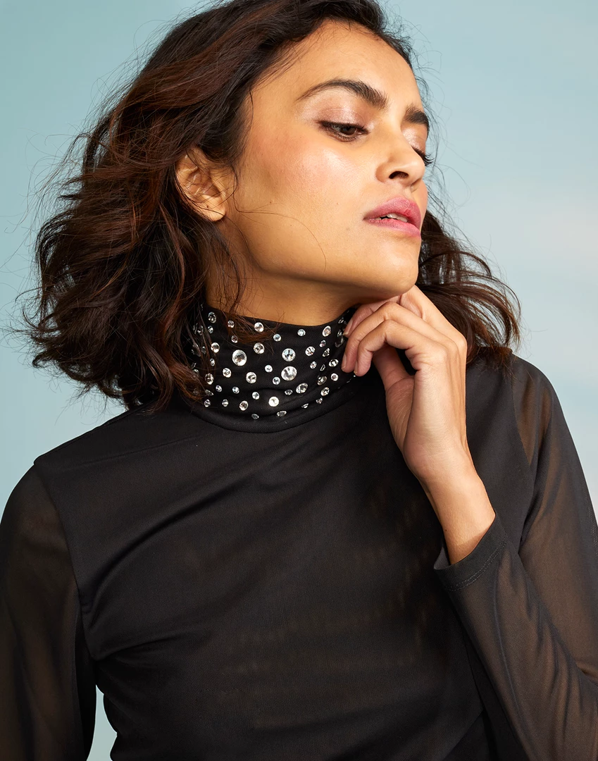 Cynthia Rowley Tops Crystal Embellished Turtleneck 4 Cynthia Rowley Tops Crystal Embellished Turtleneck