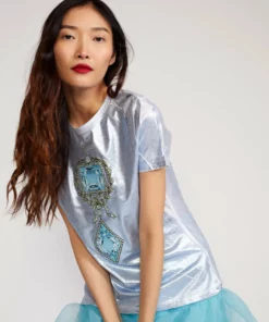 Cynthia Rowley Tops Jewel Metallic Tee