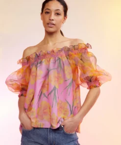 Cynthia Rowley Daffodil Off The Shoulder Top Tops