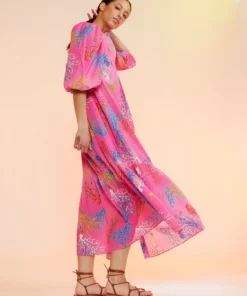 Cynthia Rowley Dresses Coral Print Voile Dress