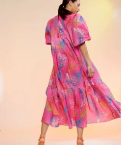 Cynthia Rowley Dresses Coral Print Voile Dress