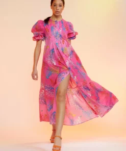 Cynthia Rowley Dresses Coral Print Voile Dress