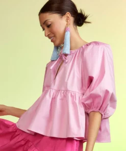 Cynthia Rowley Nomad Polished Cotton Top