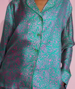 Cynthia Rowley Silk Pajama Shirt Tops