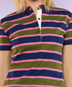 Cynthia Rowley Stripe Polo Tee